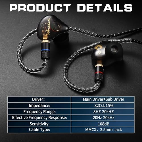 Image of DEMAKE in Ear Monitor with Detachable Silver-Plated 3.5mm Cable, with Mic