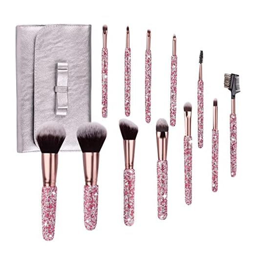 Crystal Makeup Brush Set - 12 Pieces