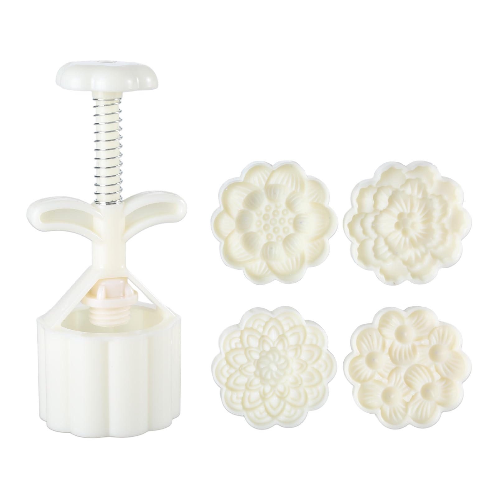 NEWFT Stamp Mold Cartoon FlowerS Shape Baking for Mid-Autumn Festival