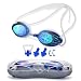 Swimming Goggles ,Triathlon Glasses Anti Fog Shatterproof UV Protection,No Leaking with Silicone Nose Clip Ear Plugs and Protection Case Swimming Goggles Suit for Men Women Kids-Best Swim Goggles