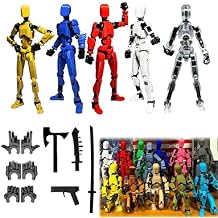Assembly Completed-Titan 13 Action Figure,Lucky Robot 13 Action Figure Set,Nova 13 Action Figures,3D Printed Multi-Jointed Movable Robot Figure,Multiple Accessories Assembly Completed,5pcs