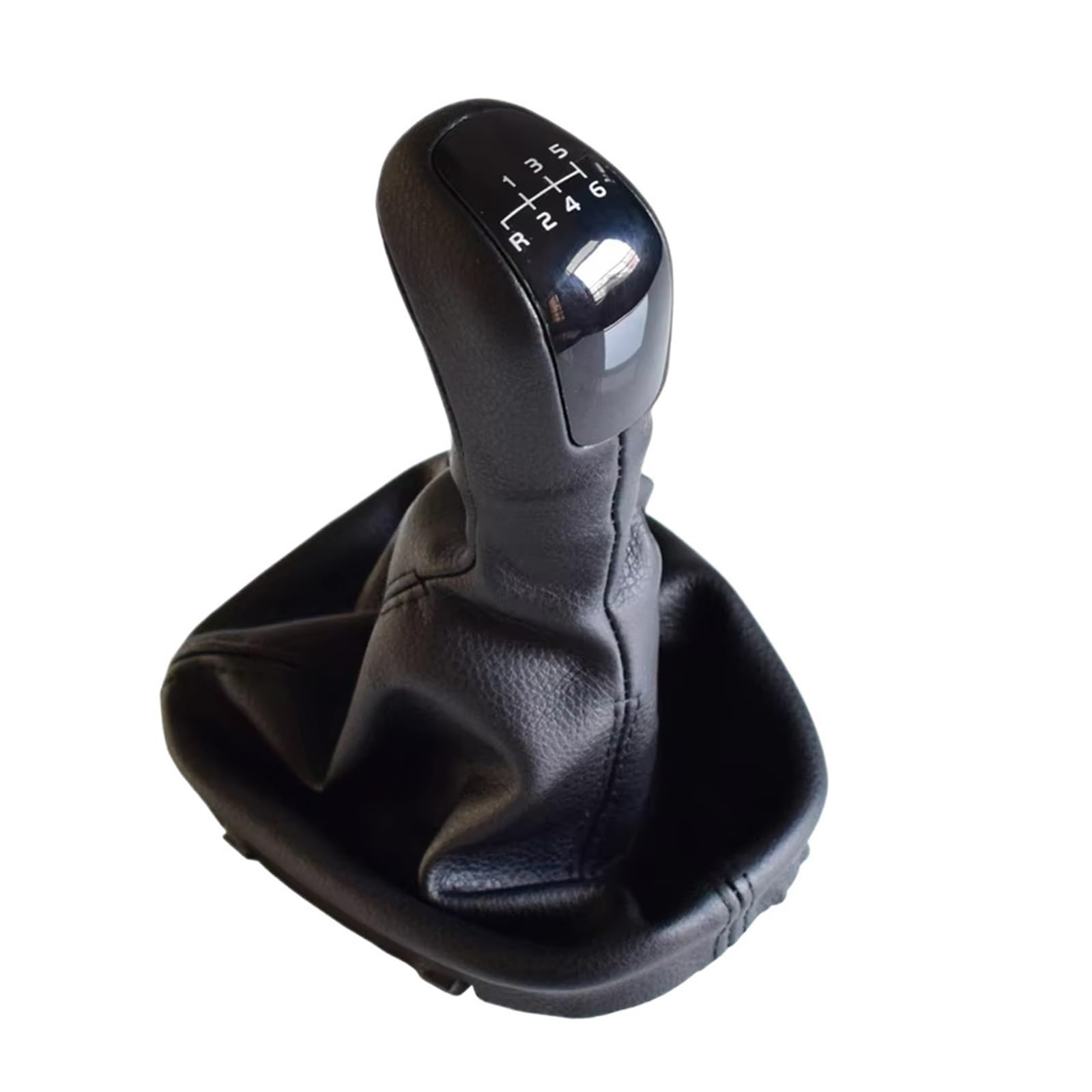 Srvsqtptvk 6 Speed Car Shift Knob For Benz For C Class W203 S203 2000-2007 Black Gearshift Lever Stick Manual Gear Shift Knob Pu Gaiter Boot 5/ 10Mm(6 Speed)