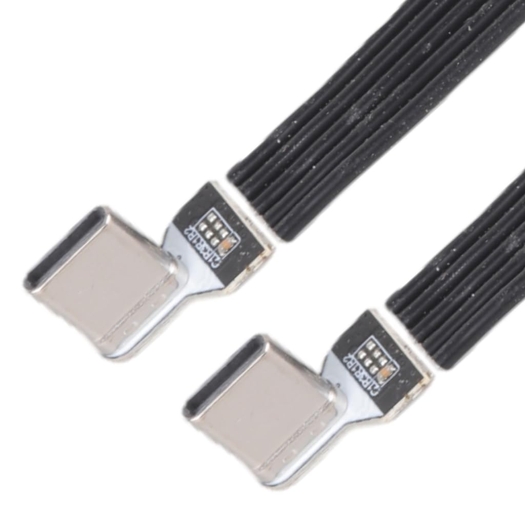 Elnwnnkc Flexible Flat Silicone USB C to USB C Cable Angled for Camera Phones 60W Fast Charging 480Mbps Data