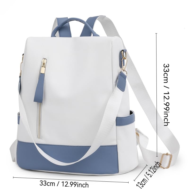 Image of Zibuyu Fashion Backpack Bags for Women, Soft PU Leather Backpack, Secure Travel Backpack with Full Open Back Zipper, Multi Pocket Day Bag Backpack with Shoulder Strap & Handle