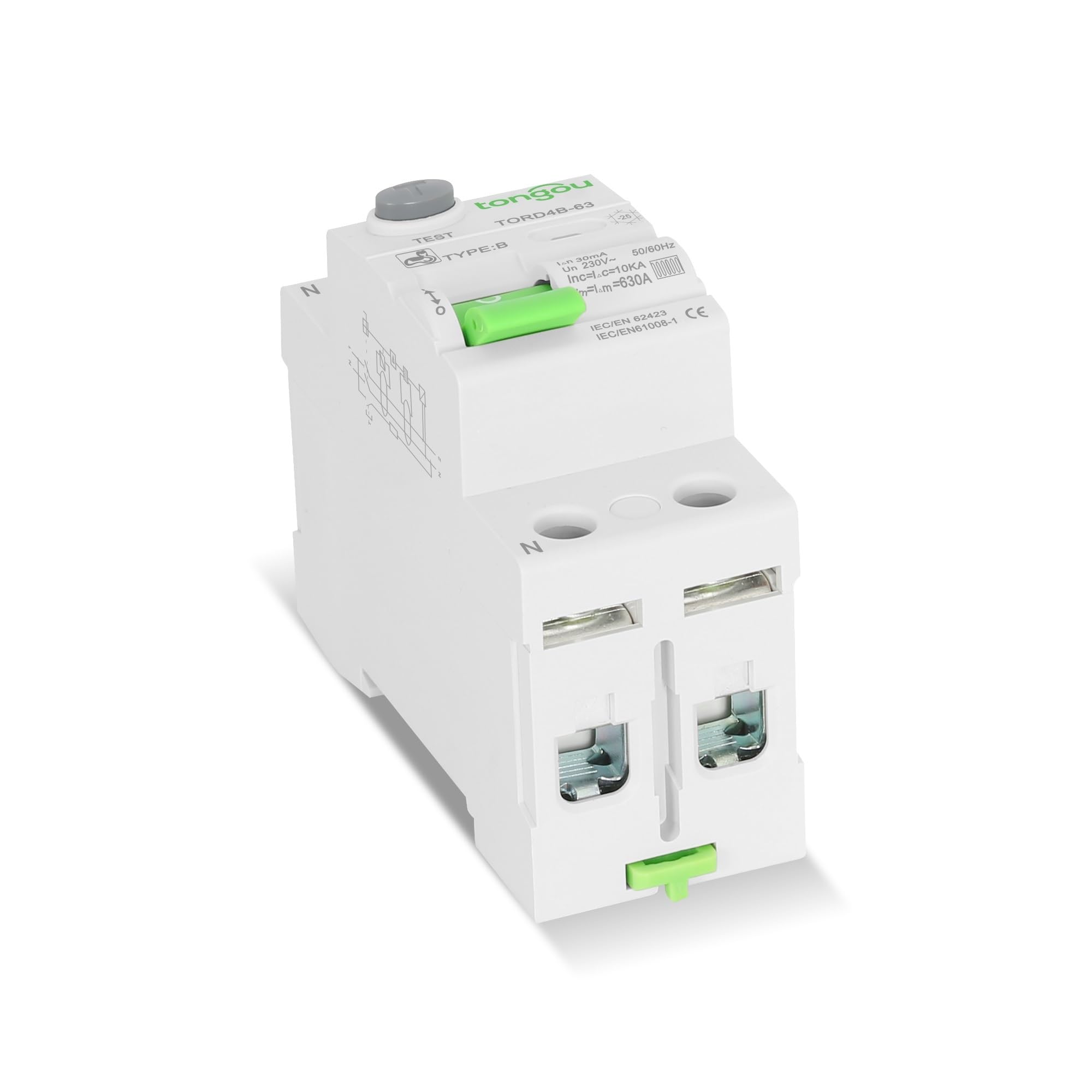 Magnetotermico, Interruttore differenziale RCD DC 2P 63A 30mA Tipo B 10KA Dispersione verso terra su guid