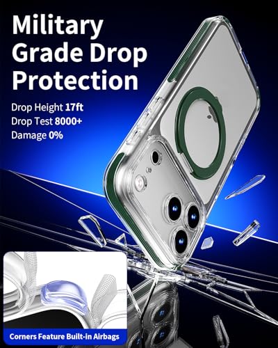 Coque iPhone 17 Pro transparente et robuste avec bague rotative intégrée - 6