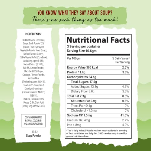 Image of Tit-Bit Lentil Soup (Dal Soup) | No Onion No Garlic | Ready-to-Cook Soup Mix | High Protein & High Dietary Fiber | Pack of 5 (50g Each)
