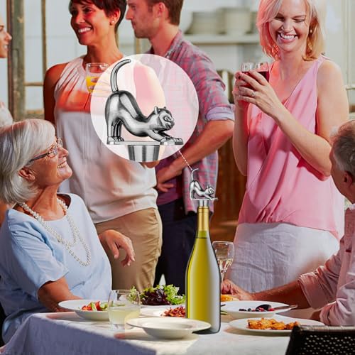 LKKCHER Cat Wine Bottle Stopper, Gifts for Cat Lovers, Silver with Gift Box - Cosy Home Interiors LKKCHER Cat Wine Bottle Stopper, Gifts for Cat Lovers, Silver with Gift Box - Image 2