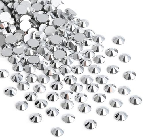 Image of Jollin Crystal Flatback Rhinestones Gems for Crafts 2.8mm SS10, Silver | Glue Fix, 2880pcs Glass Rhinestones for Bedazzling, Clothes, Tumblers, Nail Art, Shoes, Bags, Caps & Accessories Decoration