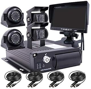 JOINLGO 4-CH 1080P AHD Mobile Vehicle Car DVR Video Recorder Kit with Night Vision Waterproof Side Front Rear View Car Camera 7 inches IPSMonitor for Truck Van Bus