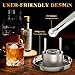 Mini Deluxe 1.1'' Ice Ball Press, Aluminum Ice Ball Maker for Ice Sphere to Enhance Drink Flavor, Ice Ball Press Kit with Tong and Drip Tray, for Whiskey, Bourbon, Scot & Cocktail