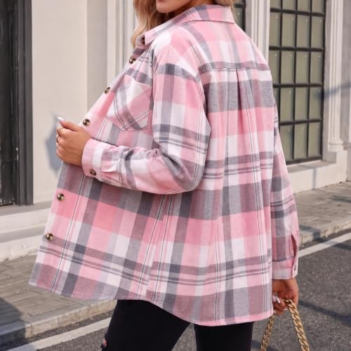 Cute Flannel Shirts for Women Long Sleeve Button Down Plaid Shirt - image 3