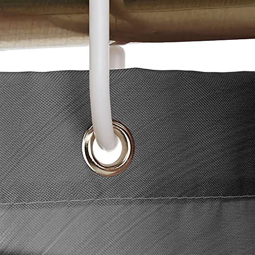 Rideau de douche géométrique orange en tissu imperméable et sain - 3
