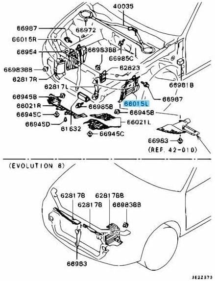 Generic Genuine OEM For Mitsubishi LANCER Evolution 6 CP9A Eng Room Under Cover LH MR248435