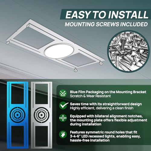 48 Pack New Construction Mounting Plate for 3/4/6 inch LED Downlight,Slim Steel LED Recessed Galvanized Steel Recessed LED Light Plate by Sidasu - Image 6