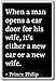Magnes na lodówkę, napis "When a man opens a car door for his wife it" – Książę Philip cytaty, czarny