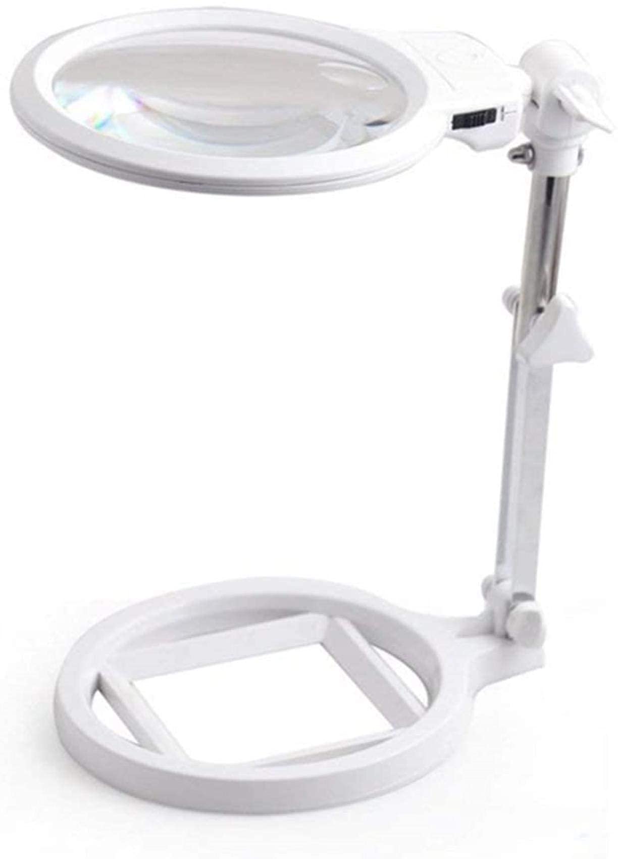 Vergrößerungsgläser, Tischlupen mit LED-Handgelenken, Faltlupe 2X 5X HD-Linse, Tischlupe für Bastelarbeiten und Reparaturen