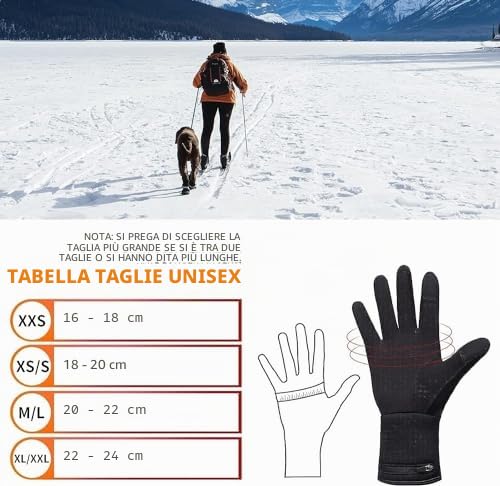 Guanti Riscaldati Sottili, Elettrici Ricaricabili con Batteria per Uomo e Donna. Fodere Invernali per Artrite, Raynaud, Ciclismo, Sci, Snowboard ed Escursionismo