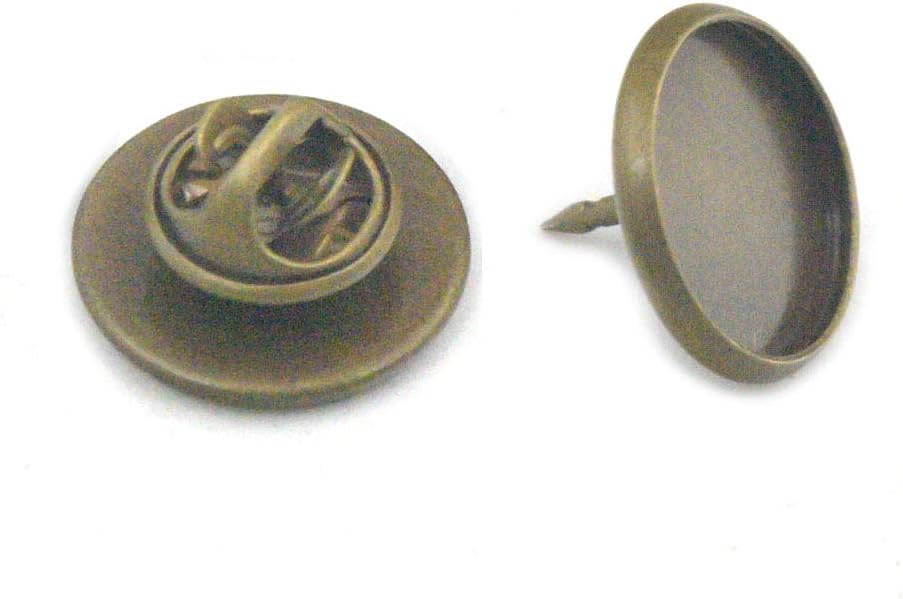 20 Sets 12mm Tie Tacks Pin Brass Pinch Pad Clutch Back Blank Brooch Clothes DIY
