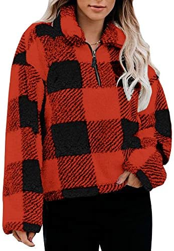 Plaid sherpa pullover Clearance