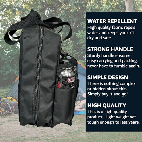 Chef Master Carrying Bag for Camp Stove & Butane Fuel Canister, Travel Camping Bag for Tin Cans, Compatible for Most Portable Camp Stoves & Dual Fuel Stove for Outdoor Trip, Camping Essential 90080