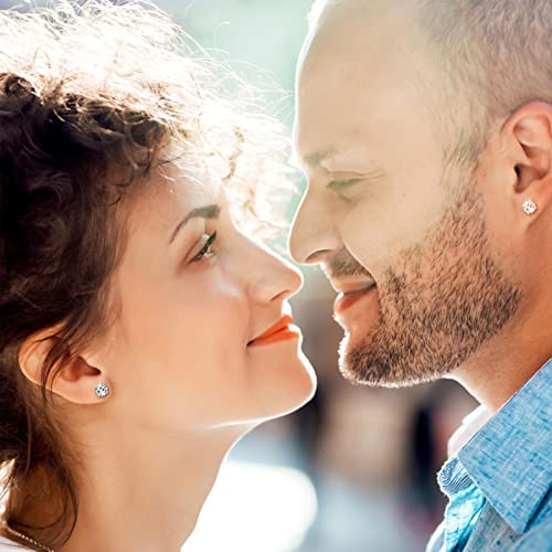 Moissanite Stud Earrings Screw Back 1.2Ct 5.5Mm 18K White Yellow Gold Plated S925 Sterling Silver Round Cut D Color Vvs1 Clarity Lab Created Moissanite Diamond Stud Earrings For Women Girls Men #TOP6