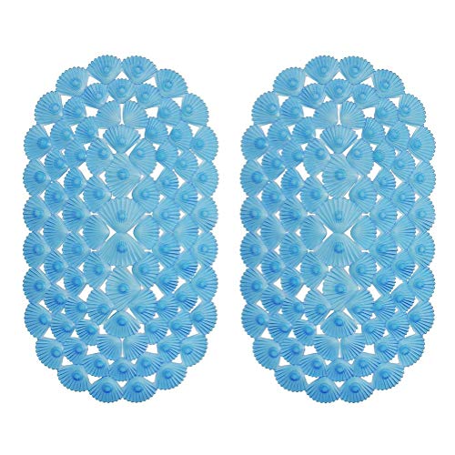 Waroom Home Non-Slip Bath Mat Machine Washable Shower Mat with Suction Cups, PVC Bathtub Mat with Drain Holes