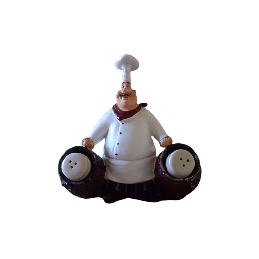 EXCEARTDesktop Decor Chef Statue for Kitchen House Ornaments Chef Sculpture Fat s Restaurant Collectible Happy Chef scuplture Retro Home Decor Resin Desktop Sculpture Rural Model
