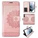 Produktbild betterfon Samsung Galaxy S21 5G Hülle - Handyhülle Samsung S21 5G Klapphülle Schutzhülle mit Kartenfächer für Galaxy S21 5G Mandala Rosegold