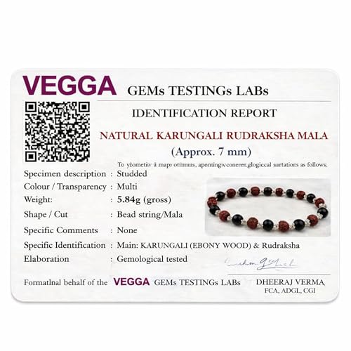 Image of Karungali Rudraksha Mala Original | Rudraksha Karungali Mala | with Jute Storage Pouch and Lab Certificate | Unpolished Rudraksha Beads | Divya Raksha Rudraksha & Karungali Mala with Silver Capping