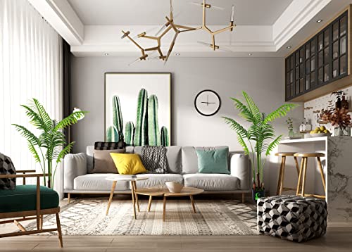 Artificial Golden Cane Palm Tree 2Packs 5Feet Faux Plant For Home Decor Indoor Outdoor Faux Areca Palm Tree In Pot For Home Office Perfect Housewarming Gift With,9 Adjustable Trun #TOP4