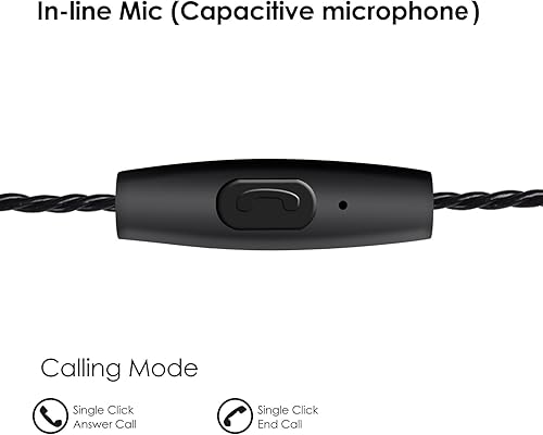 Miniatura 10 de DCMEKA - Monitor de oído, auriculares híbridos dinámicos con cable, auriculares intrauditivos de doble conductor, músicos en el oído con cables