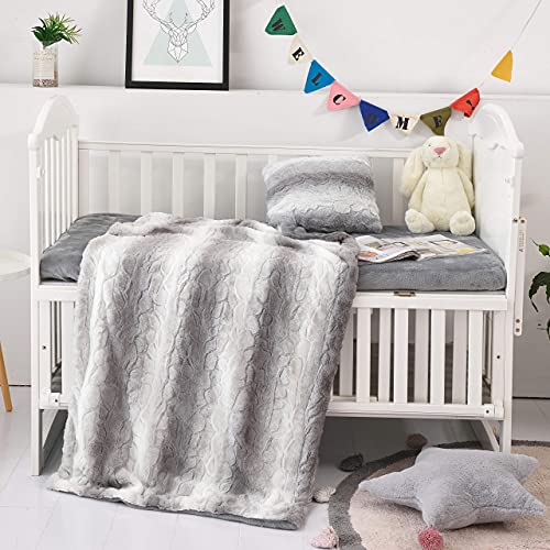 Standard Crib Bedding Set - Toddler Bed 52X28 - Crib Bedding Set Girl - Baby Bedding Crib Set Boy - Nursery Bedding Set - Crib Comforter Set - Set Of 3 Baby Bedding Set. (Grey) #TOP2