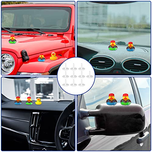 LUTER 10 Stück Entenstecker, Selbstklebender Rubber Duck Halter aus Kunststoff für Jeep Armaturenbrett, Duck Plug-Halterung für Jeep Dekorationsdisplay, Rubber Duck Nicht Enthalten (Weiß)