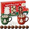 Coffret Cadeau Noël Gourmand - Camion du Père Noël avec 8 Bombes de Chocolat Chaud, Mini Chamallows et Poudre de Cacao - Idée Cadeau Gift Original pour 2 Personnes