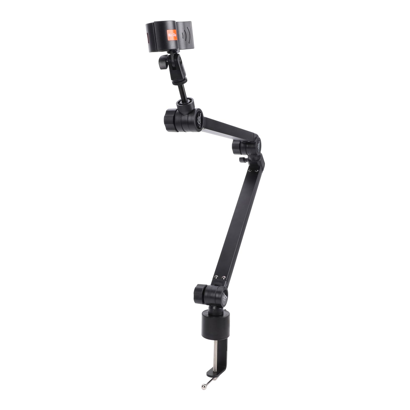 Supporto per Microfono da Tavolo Regolabile a Doppio Braccio, Braccio per Microfono con Rotazione di 360° per con Morsetto Antiscivolo, capacità di Carico di 1,5 Kg