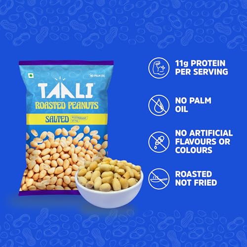 Image of Taali Roasted Peanuts - Salted Peanuts |Crunchy Healthy Snacks | No Trans Fat, Gluten free, Roasted Not Fried (Pack of 8 x 150 gms)(weight may vary)