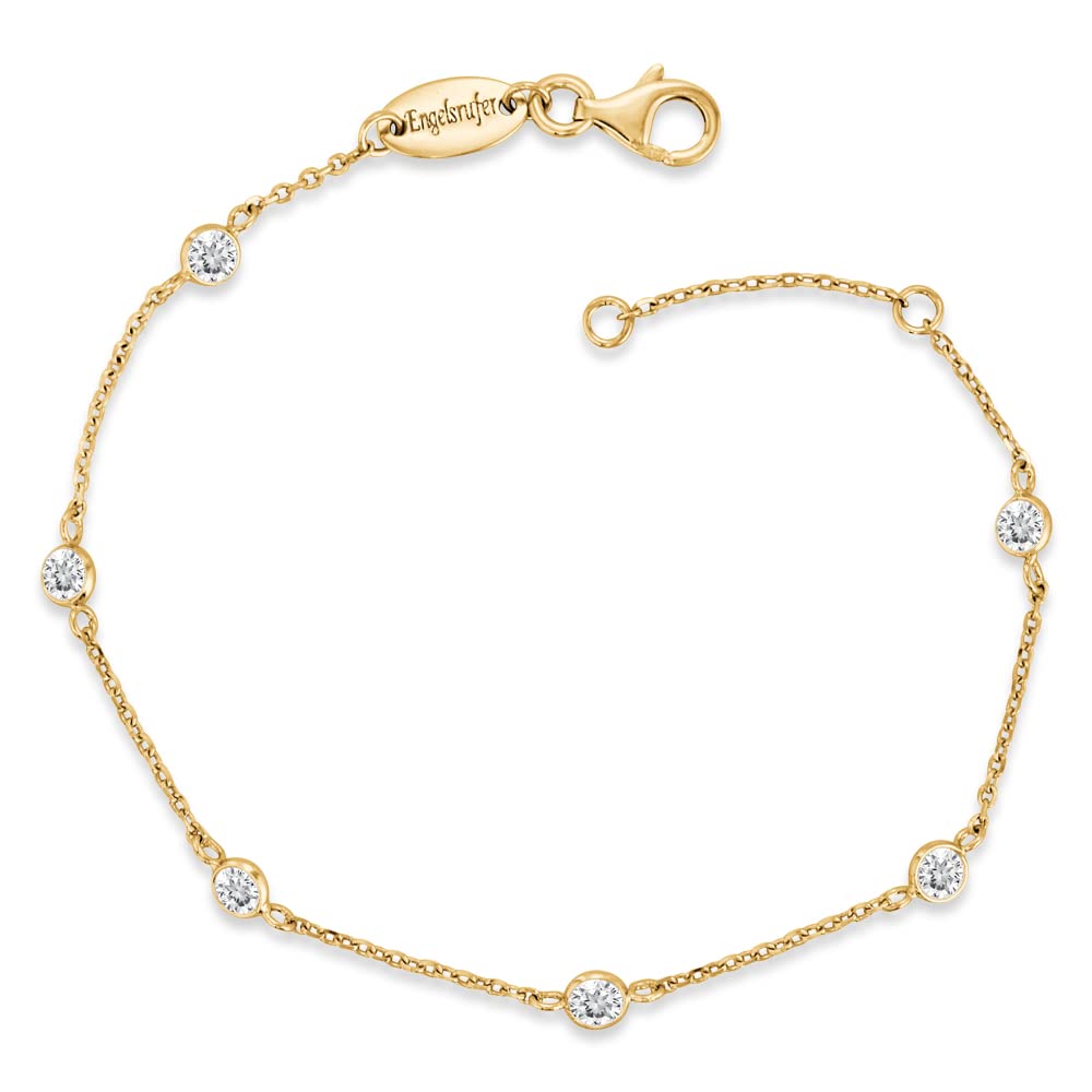 Engelsrufer Angel Whisperer Moonlight Bracelet | 925 Sterling Silver • Gold-Plated • White Zirconia • Length 16 cm + 2 cm Extension