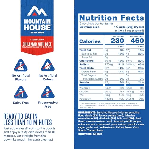 Image of Mountain House Freeze-Dried Dinner Entree | Backpacking Meals for Camping and Hiking, 4 Servings, 30-Year Shelf-Life, 2-Pack