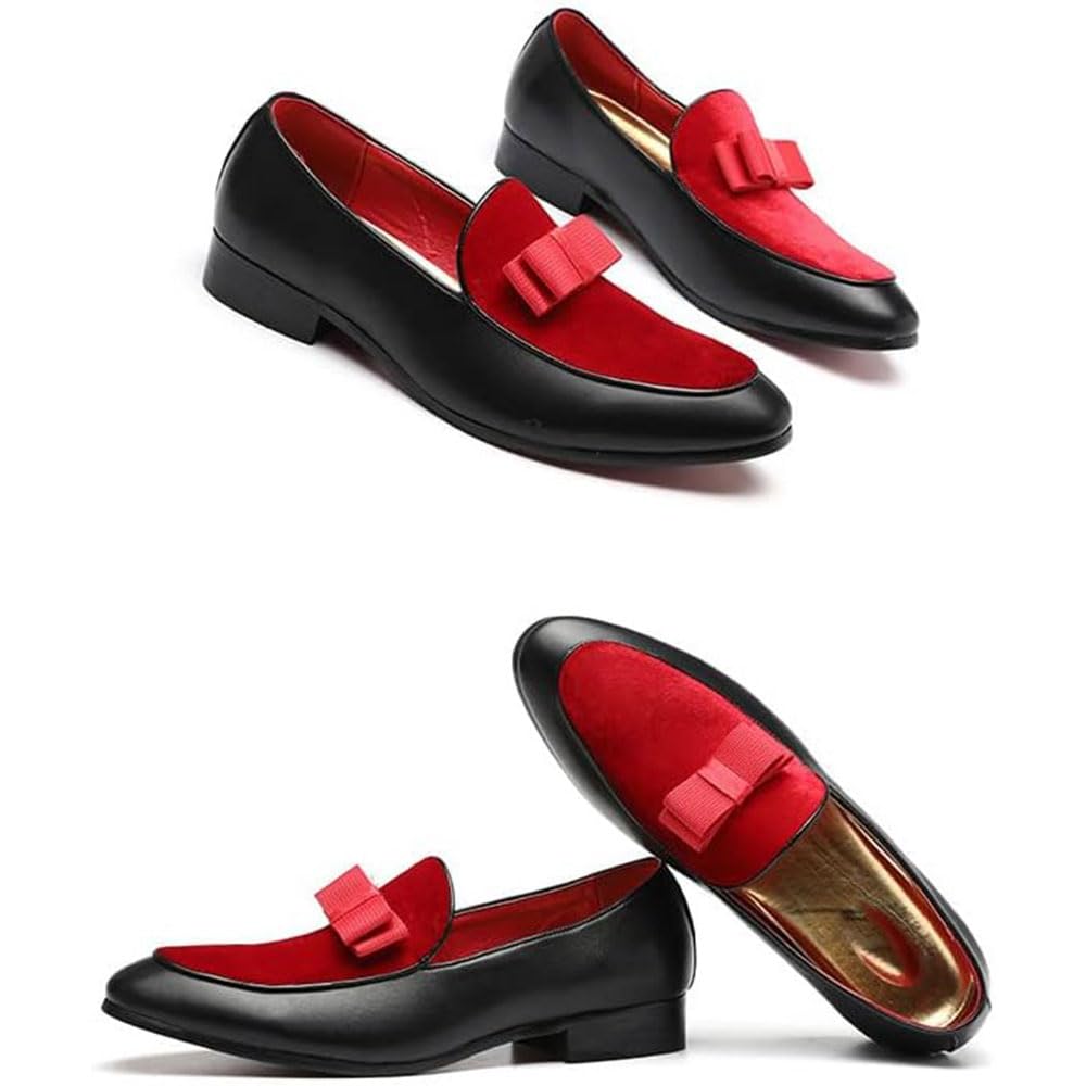 Męskie skórzane buty na co dzień wsuwane mokasyny miękkie vintage luksusowe męskie suknie ślubne buty na studniówkę z kokardą damskie/B/40EU