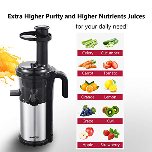 Geek Chef Slow Masticating Juicer, outdoor juicer Accessories-Portable fruit blender travel mini personal blender bpa free pink - Thumbnail 6