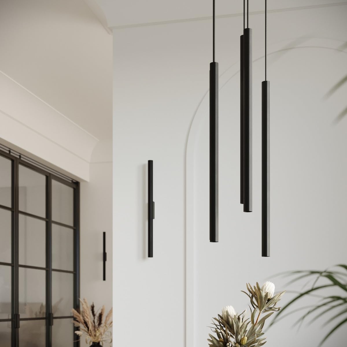 Sollux Pastelo Aplique moderno Up & Down negro 2x G9