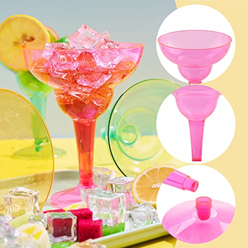 Joyin 36 Packs Plastic Margarita Glasses Cups 12 Oz Disposable Cinco De Mayo Fiesta Party Decoration For Fun Taco Party Supplies, Neon Cocktail Cups, Mexican Theme For Carnivals #TOP2