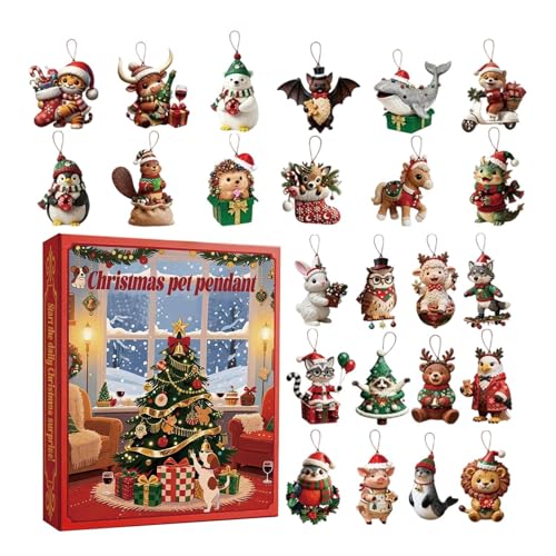 Calendarios De Adviento Navideños,Decoracion Del Hogar En Acrilico 2D 2025 | Calendario De Adviento De De Animales Pequeños - Para Fiestas Cumpleaños Niños Adultos Coleccionistas