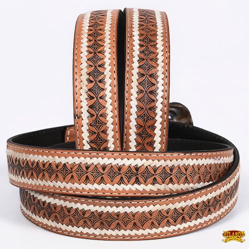 HILASON Western Genuine Leather Belt for Men Women Cowboy Cowgirl Handmade Unisex Full Grain Heavy Duty Engraved Buckle2
