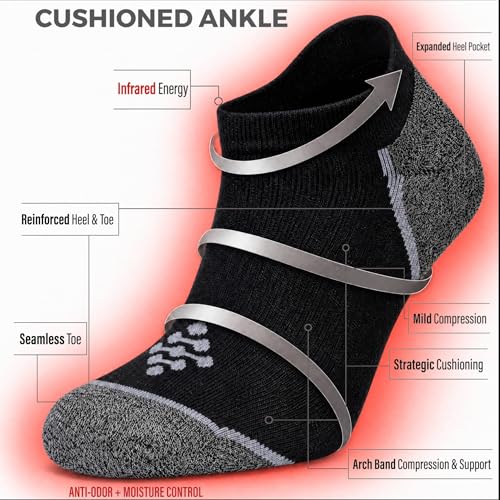 Image of True Energy Women's Ankle Socks with TRU-X Technology, Sports Socks with Cushioned Comfort and Active Recovery, 3 Pairs