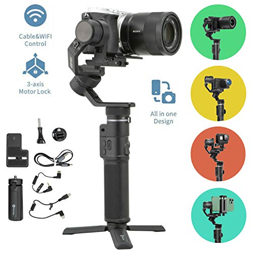 FeiyuTech G6 Max Gimbal 3-Axe Stabilisateur de cardan (G6 Plus Upgrade Ver) pour Caméra sans Miroir Sony a7,Caméra d'action Gopro Hero,Téléphone Intelligent iPhone 11 Pro Max 8,Charge utile de 1,2kg