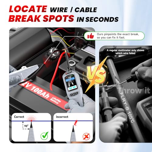 Image of 2026 BOSSCOMM P180 Automotive Probe Tester - 9-30V Electrical Power Probe, AC /DC Voltage /Diode /Resistance /Relay /Fuse Test, Wire Tracer, Battery /Fuel Injector Tester, 40FT Cable