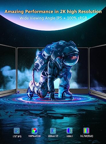 EVICIV 2K Monitor Portatile, 17,3 Pollici Schermo