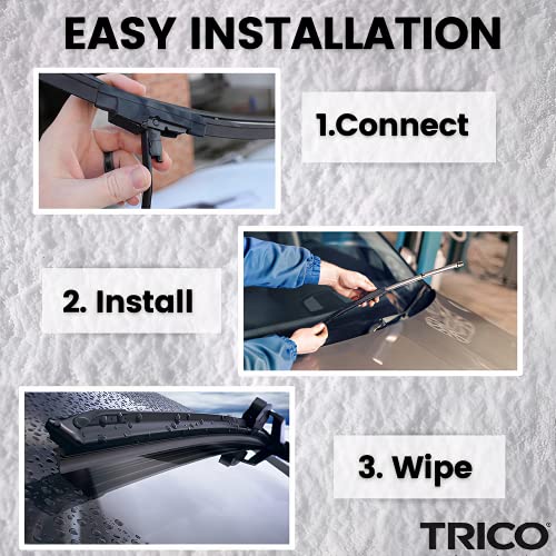 Image of TRICO White 24 inch + 24 inch Extreme Weather Premium Winter Automotive Replacement Windshield Wiper Blades (Set of 2), Passenger and Driver Side All-Weather Beam Wiper Blades for Select Vehicle Models